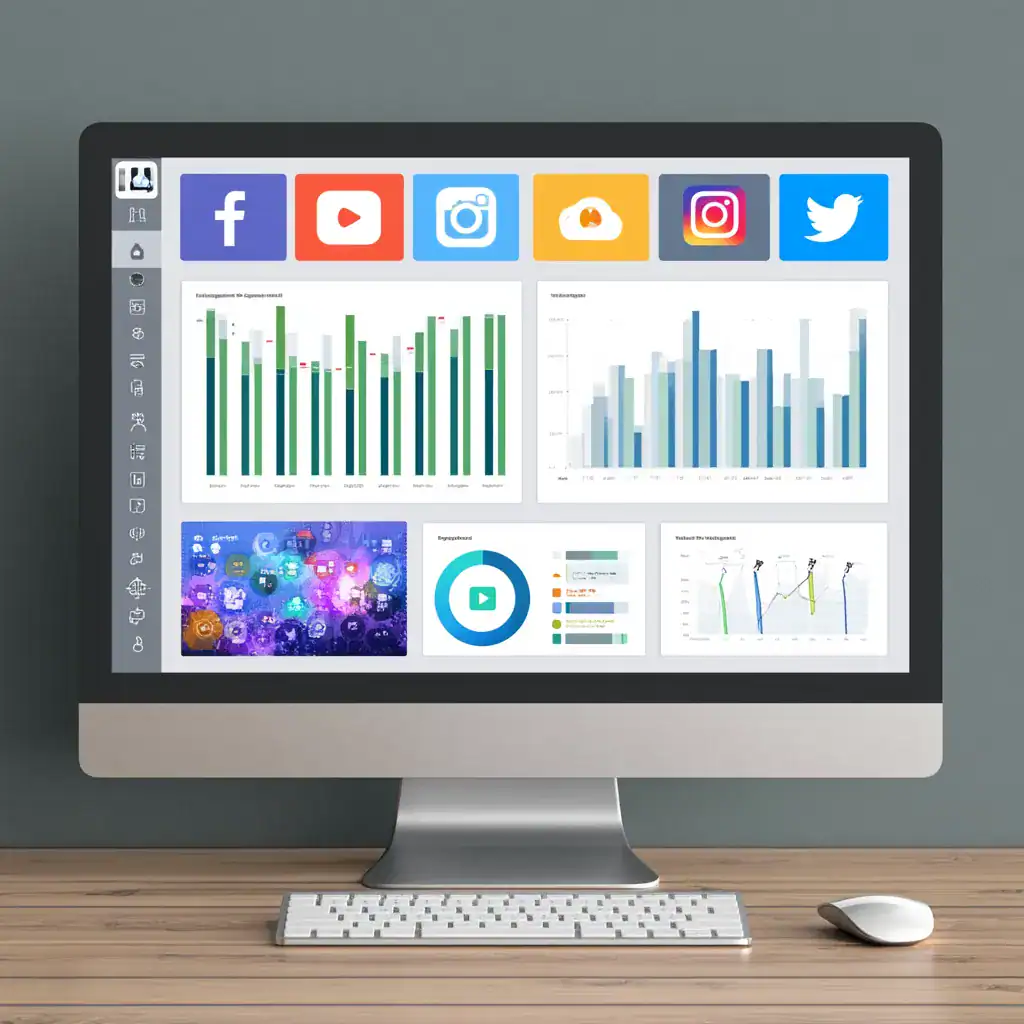 Social media dashboard with engagement metrics