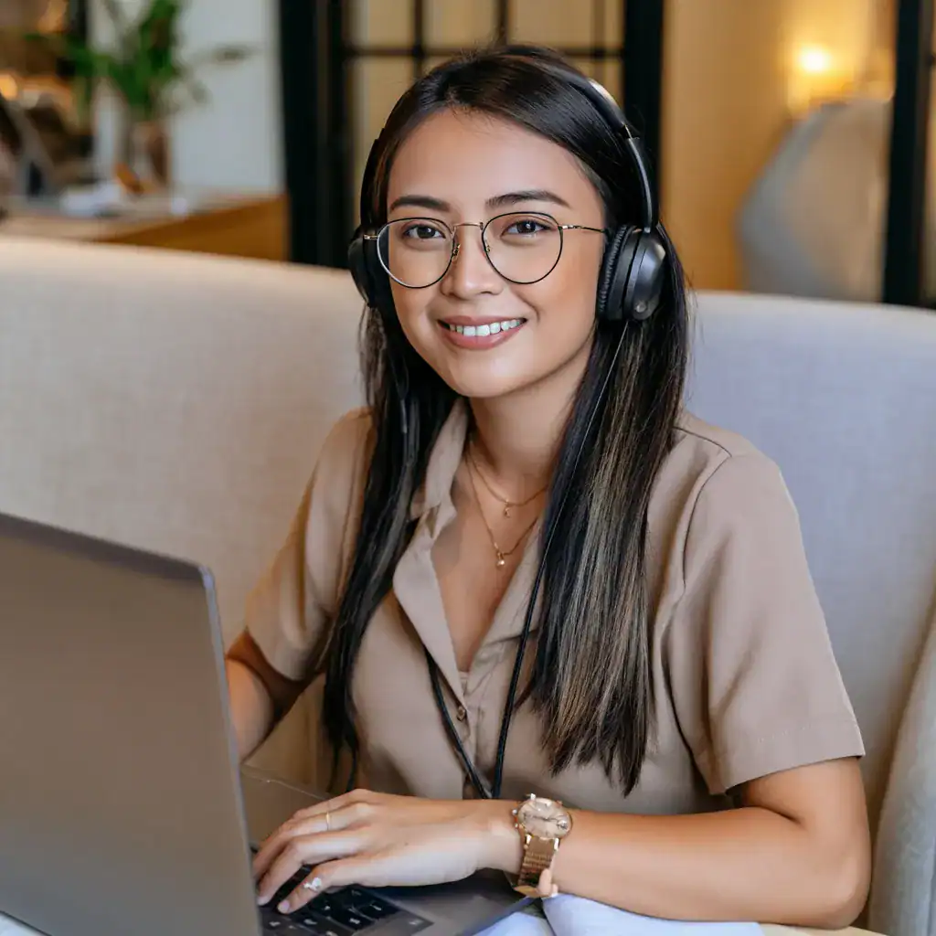 Professional bookkeeping specialist working remotely