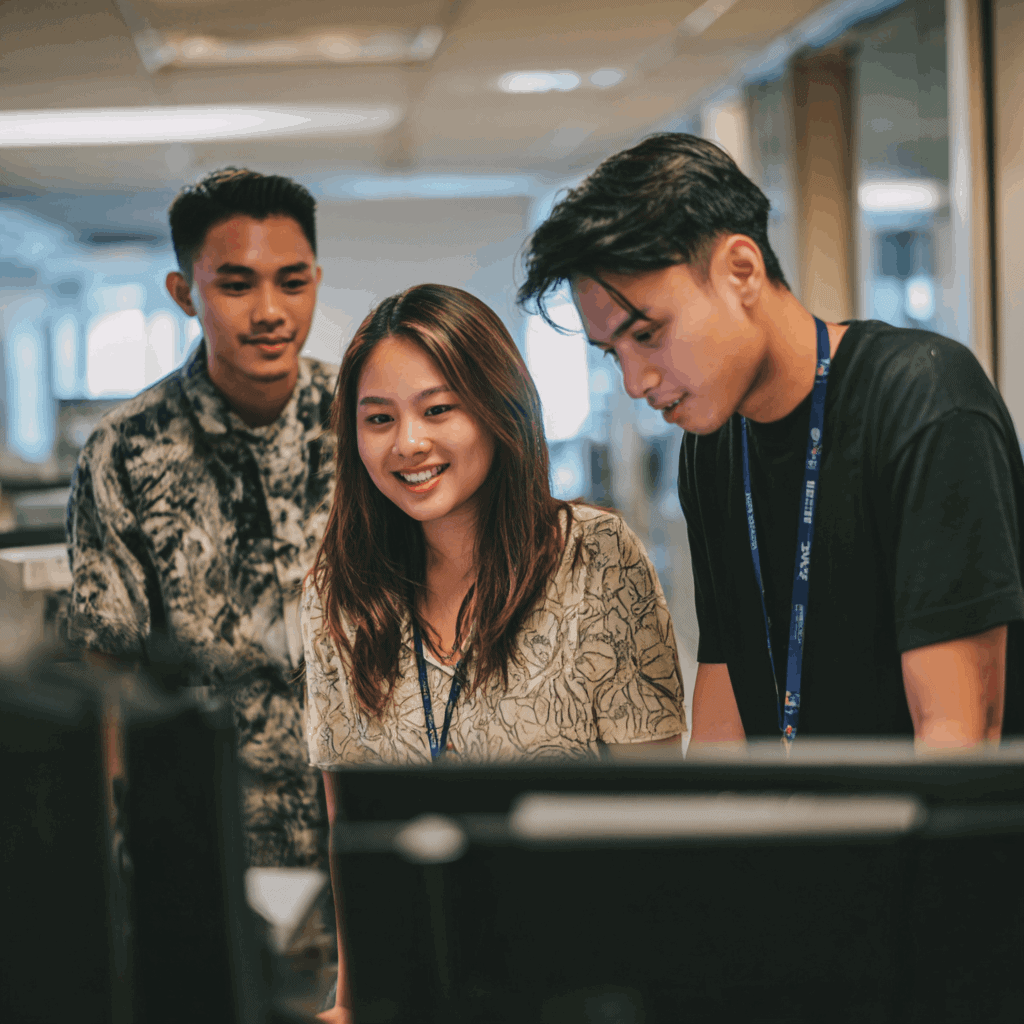 AI workforce reviewing automated tasks on a dashboard